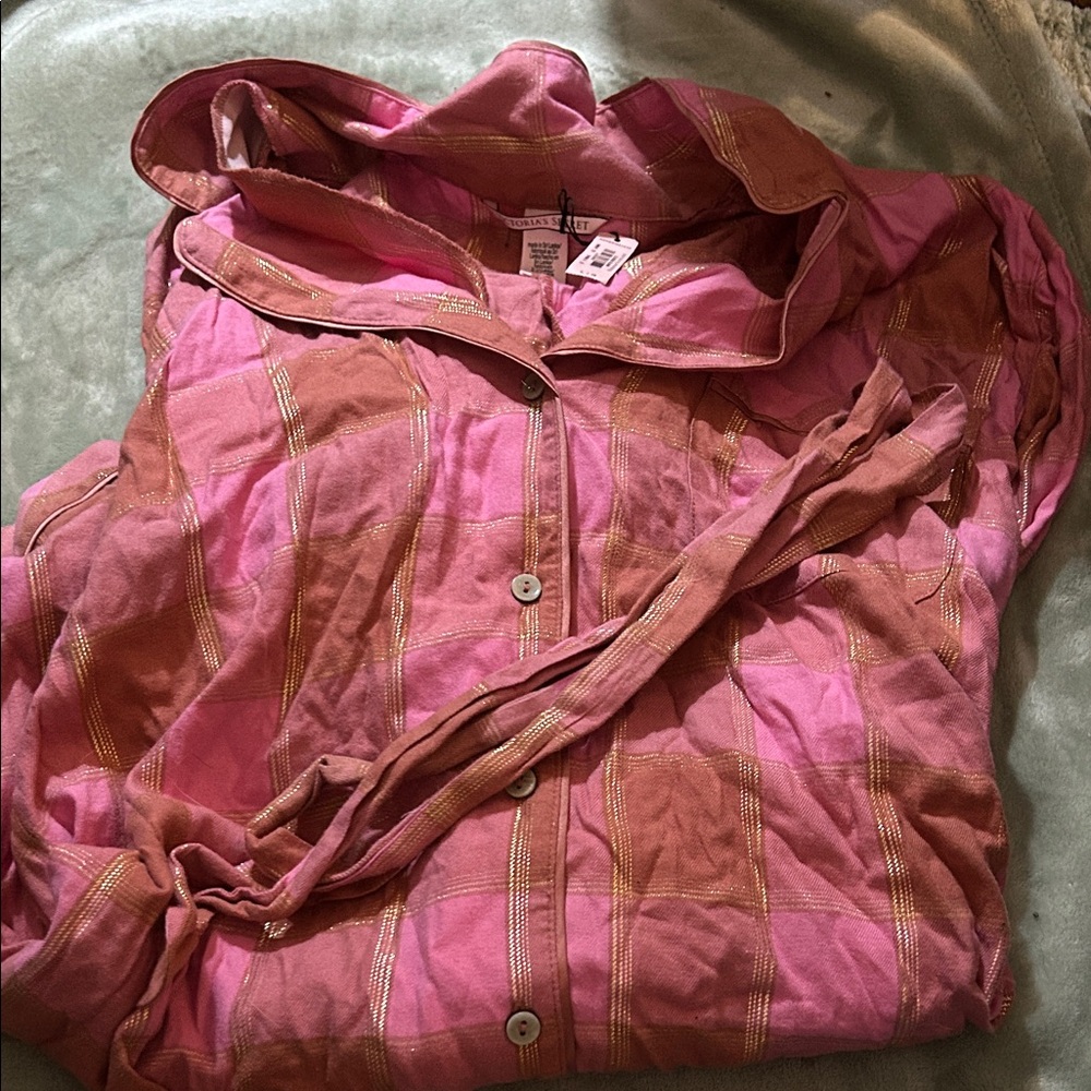 Victoria's Secret Pink Plaid Pajama Romper.
